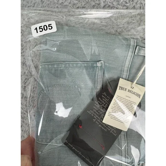 True Religion Womens Green Denim Shorts Sz 26 Cotton/Elastane NWT Made in Italy - Picture 16 of 16